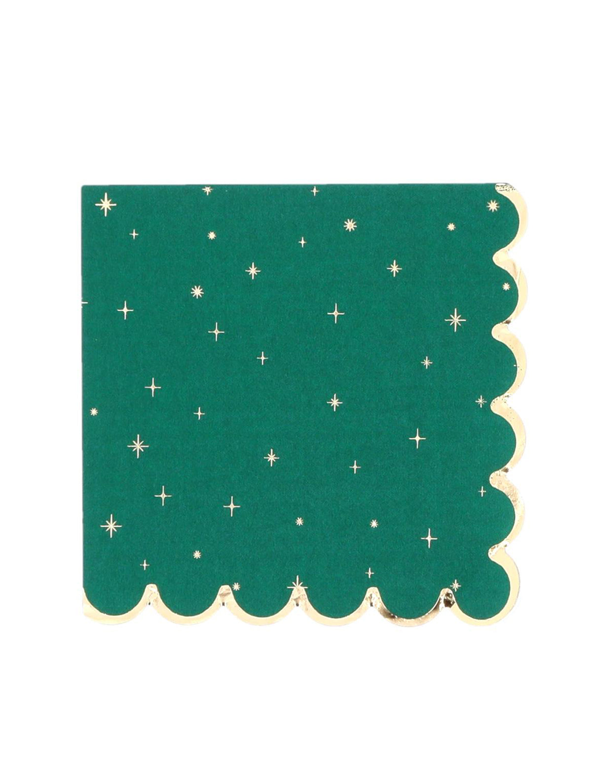 16 guardanapos de Natal atemporal verde-inglês e dourado 33 x 33 cm
