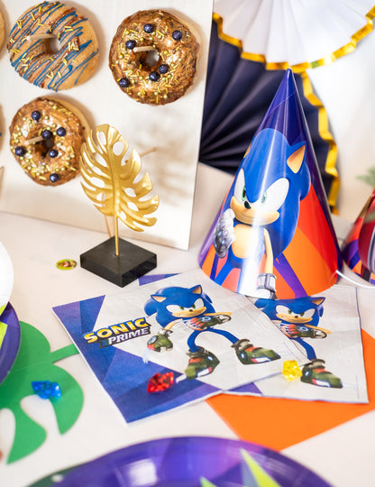 Décoration de table d'anniversaire des serviettes Sonic Prime