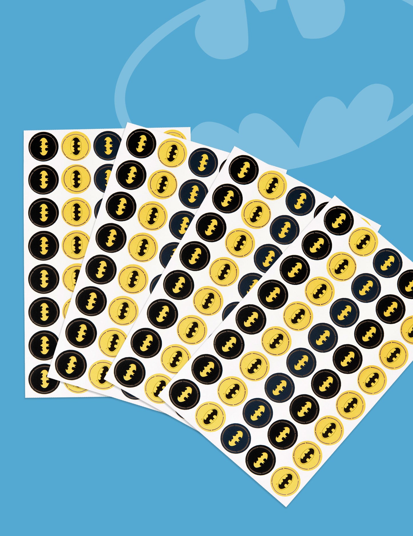Vue d'ensemble des planches de confettis Batman