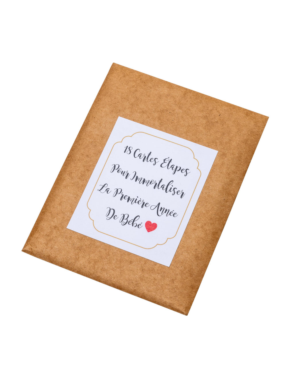 Pochette de rangement des 18 cartes étapes première année pour bébé dorées