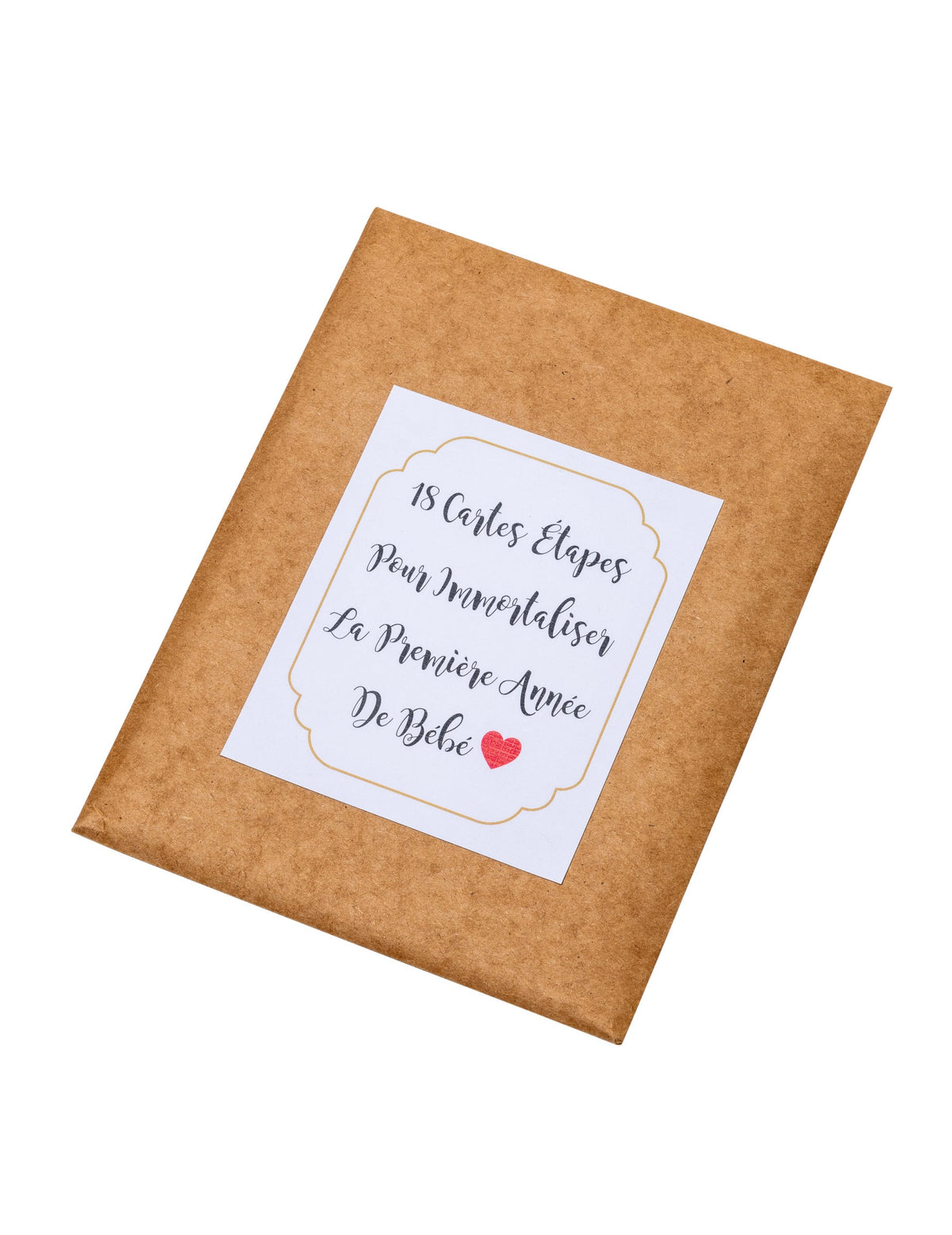 Pochette de rangement des 18 cartes étapes première année pour bébé dorées