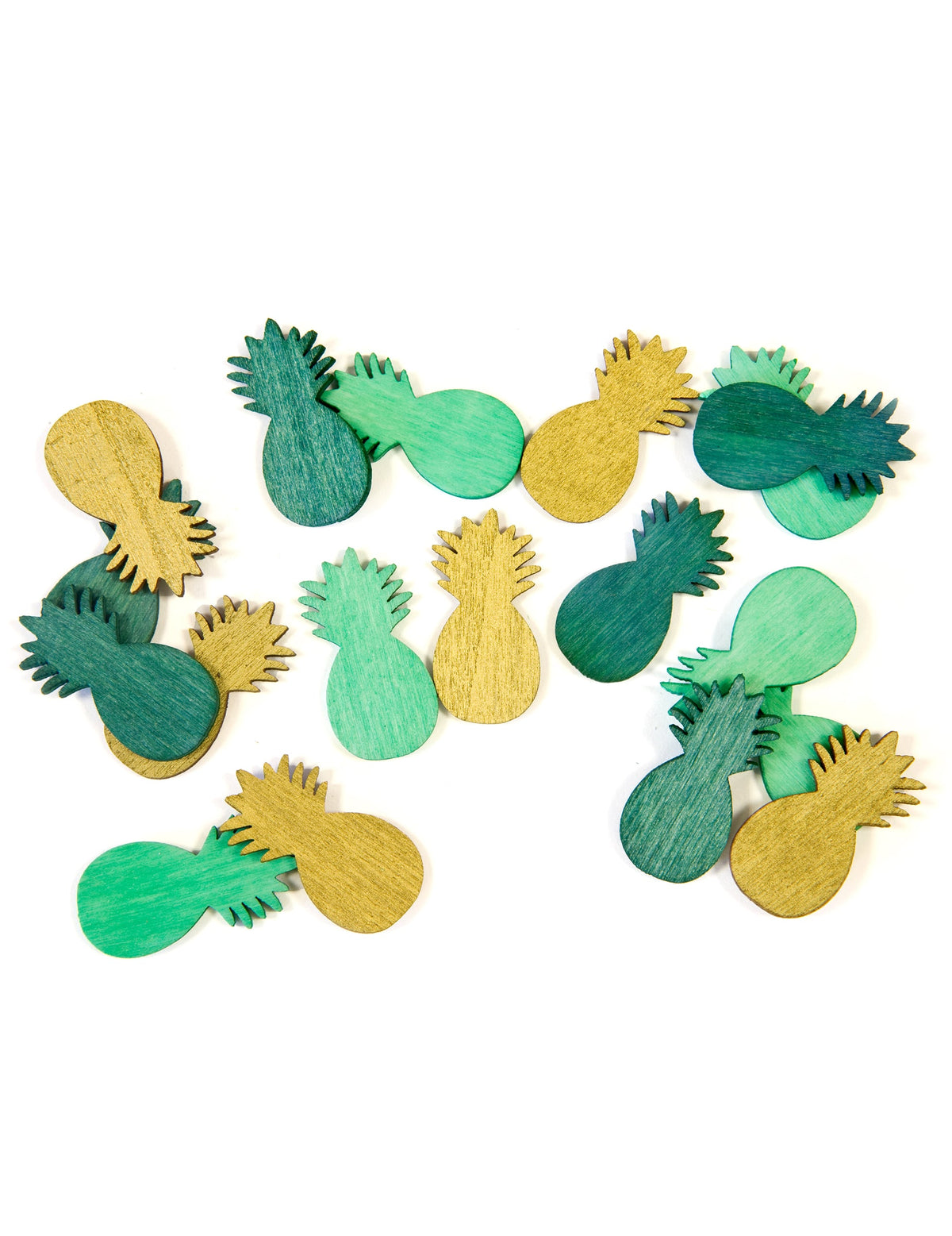 Confettis de table ananas pour ambiance tropicale dorés et verts