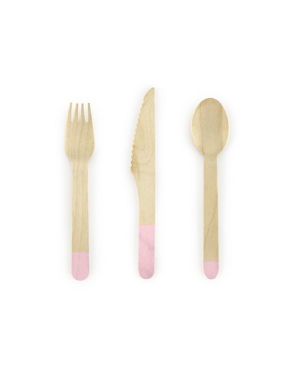Couverts en bois naturels rose pâle