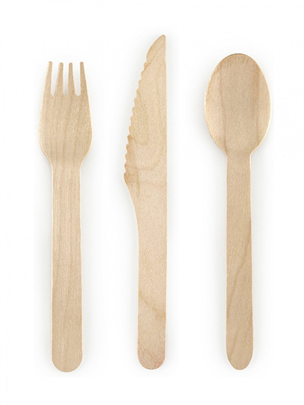 Mise en situation des couverts naturels pour fête en bois assortis