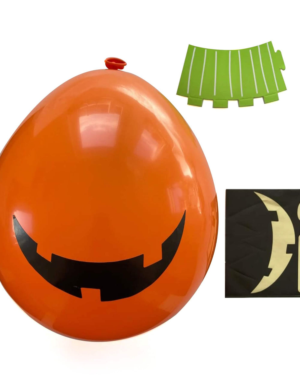 Detalhe do balão abóbora e dos acessórios dos balões de látex DIY halloween Friends