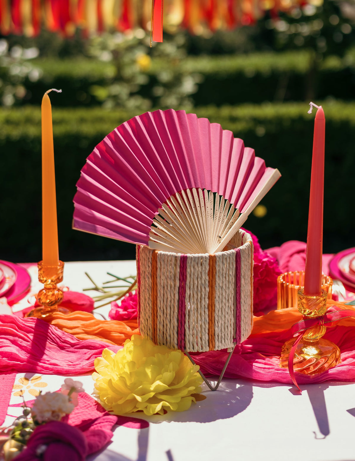 2 Velas de castiçal cor de laranja 25 cm