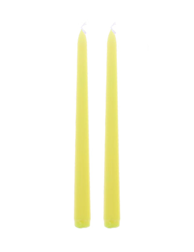 2 velas de cera amarelas 25 cm