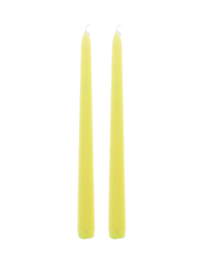 2 velas de cera amarelas 25 cm