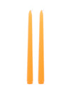2 velas tipo candelabro laranja 25 cm
