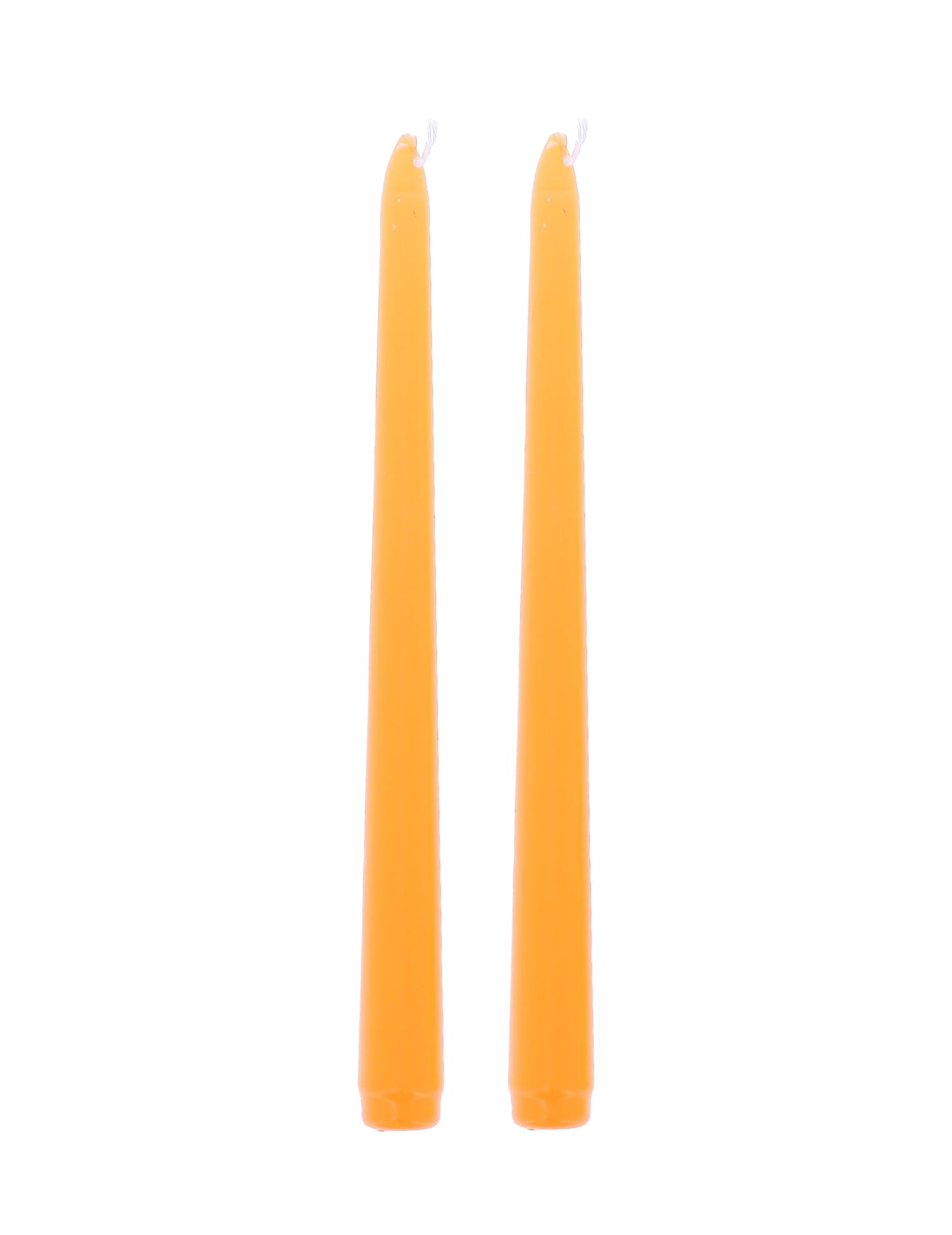 2 velas tipo candelabro laranja 25 cm