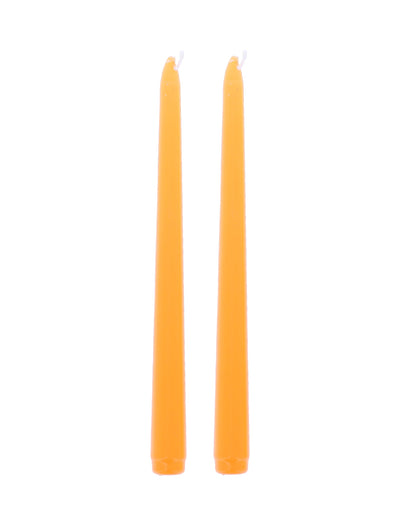 2 velas tipo candelabro laranja 25 cm