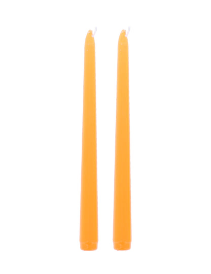 2 velas tipo candelabro laranja 25 cm
