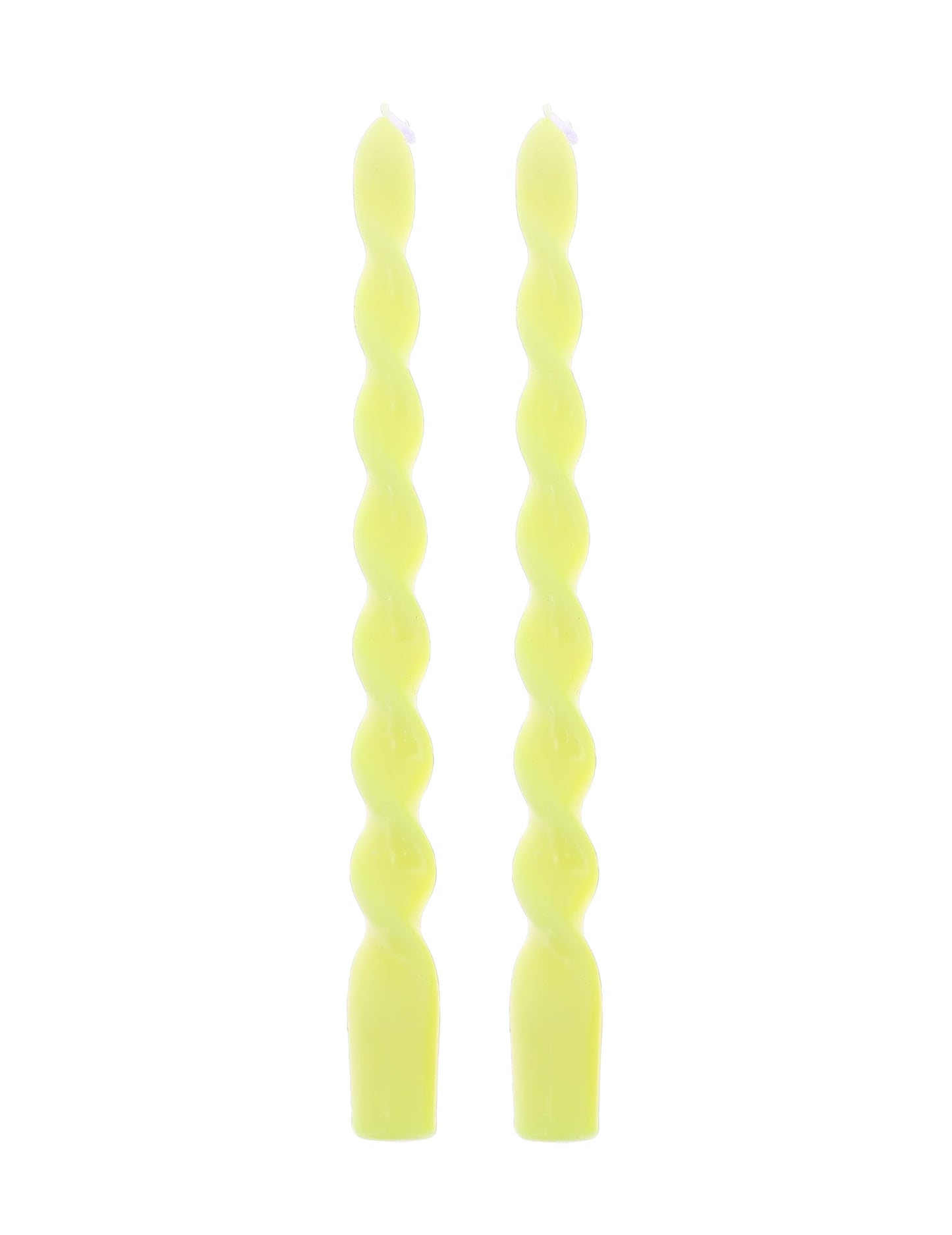 2 velas espiraladas amarelas 25 cm
