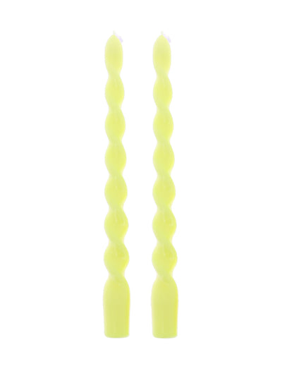 2 velas espiraladas amarelas 25 cm