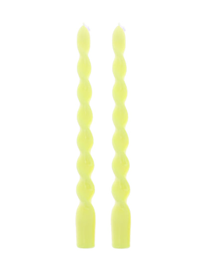 2 velas espiraladas amarelas 25 cm