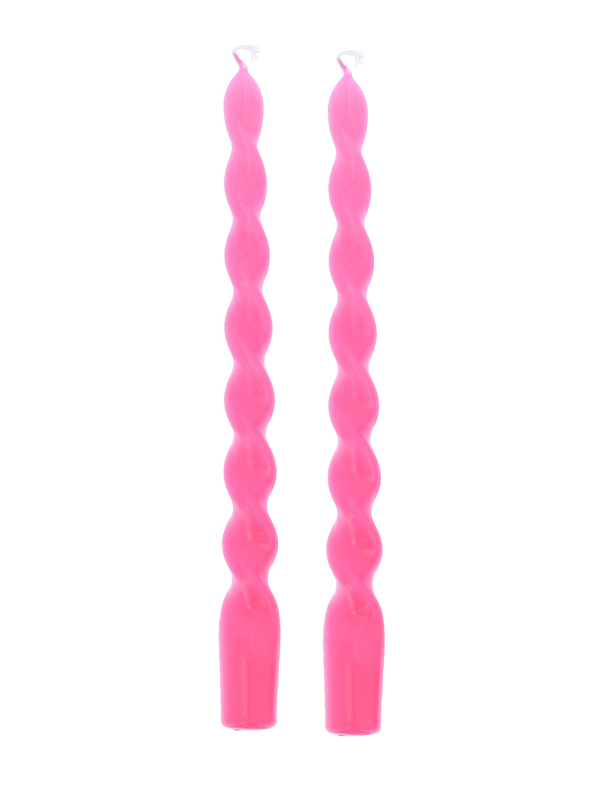 2 bougies chandelles torsadées rose