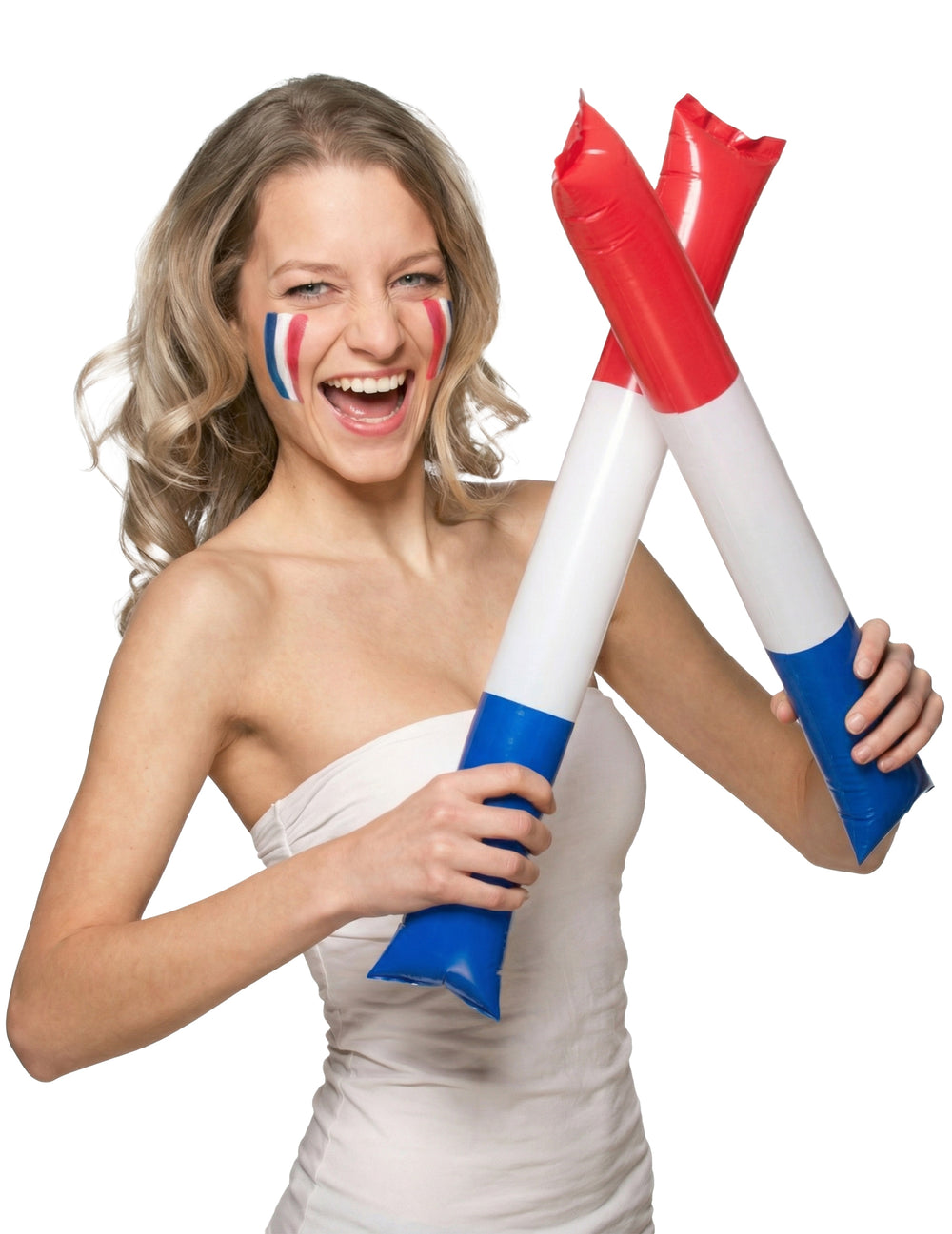 2 bâtons clap clap supporter France pour adulte bleu blanc rouge