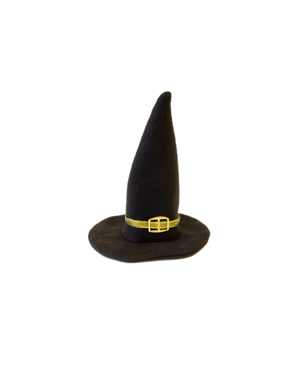 Décoration chapeau de sorcière Halloween noir avec boucle dorée