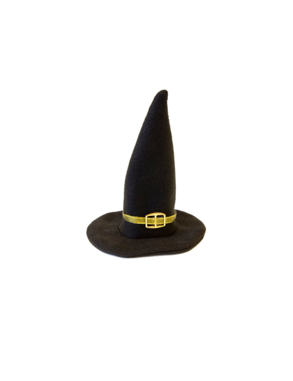 Décoration chapeau de sorcière Halloween noir avec boucle dorée