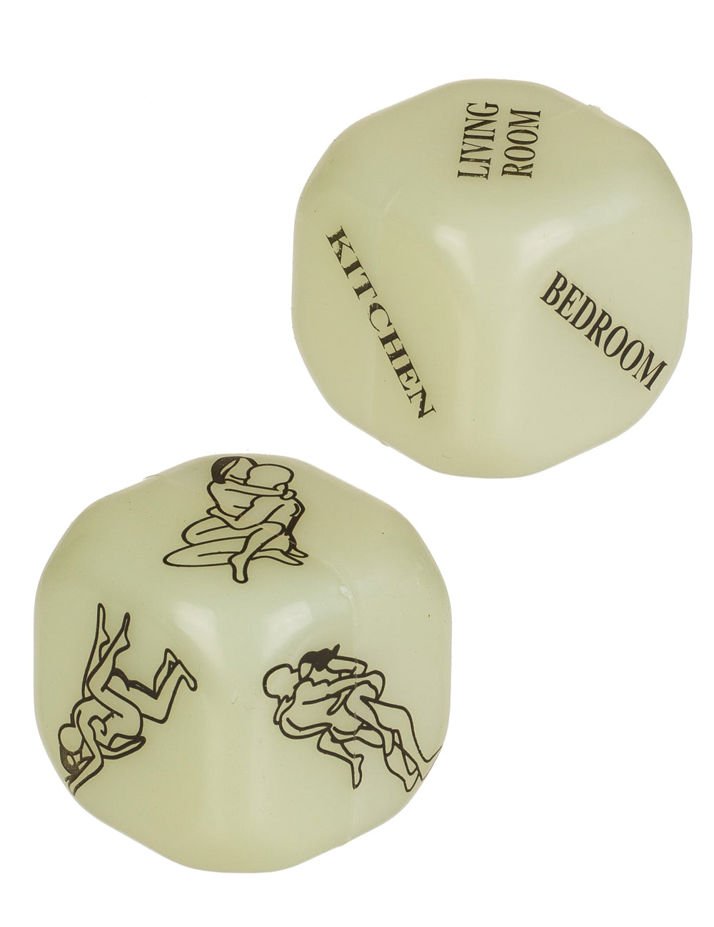 2 dés coquins kamasutra pour adulte phosphorescents