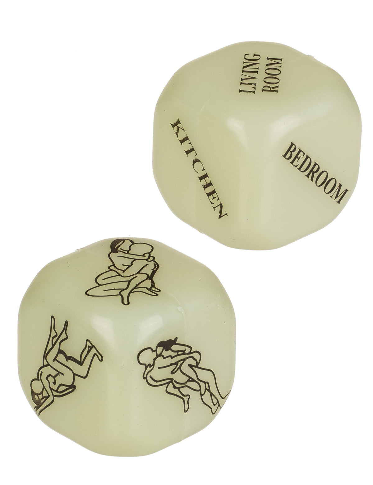 2 dés coquins kamasutra pour adulte phosphorescents