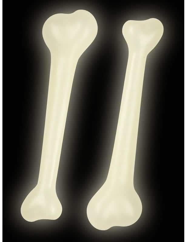 Effet lumineux dans l'obscurité du lot de 2 os phosphorescents