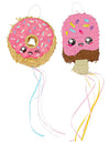 2 Mini-pinhatas Kawaï Party donut e gelado 15 cm