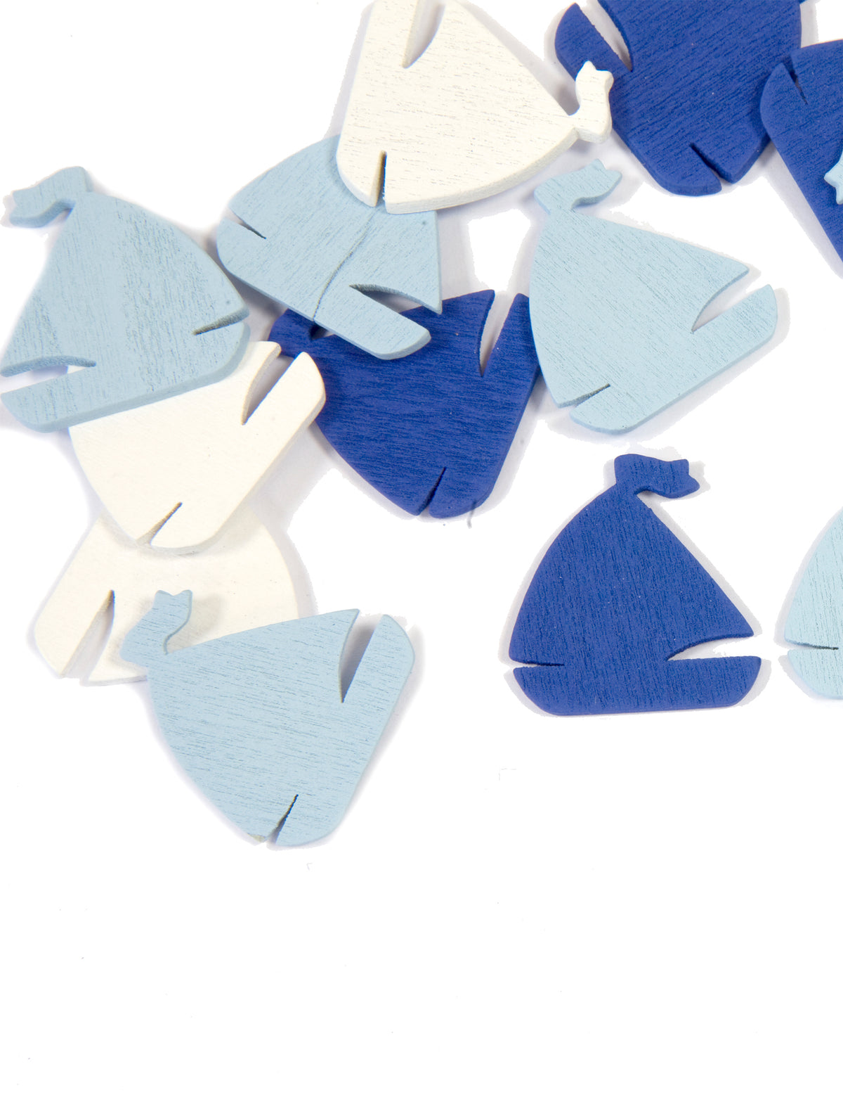Confettis de table voilier pour décoration thème marin bleu et blanc