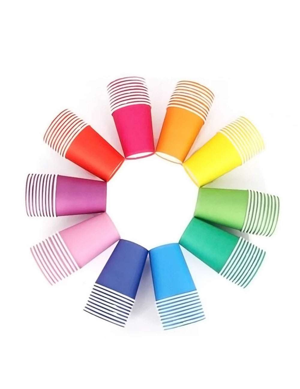 Cartela de cores disponíveis dos copos americanos azuis em cartão reciclável, lote de 20