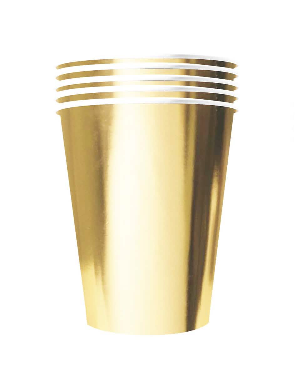Copos americanos de cartão reciclável para festa dourado
