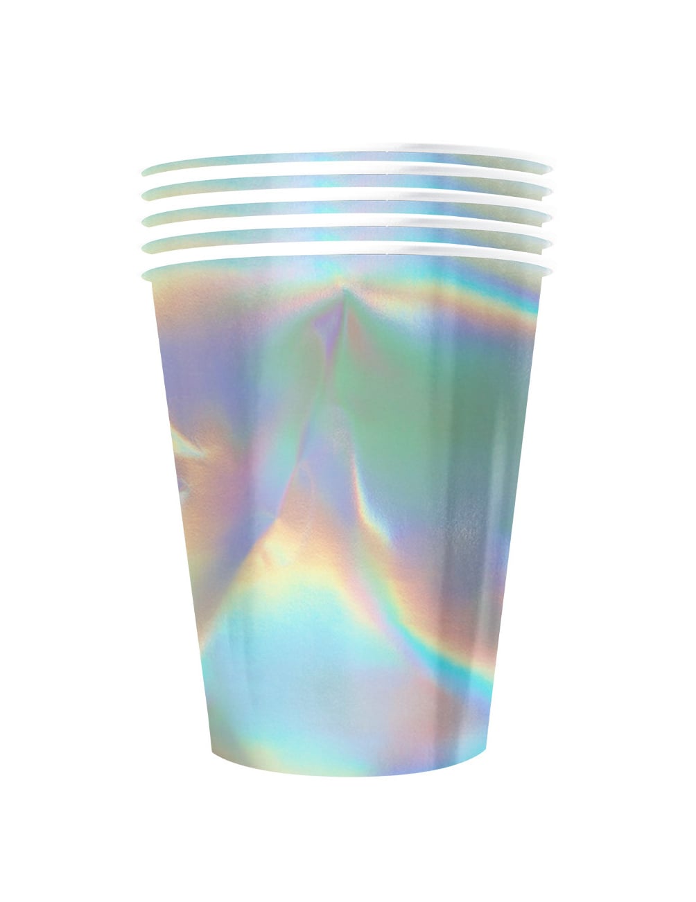 Gobelets américains en carton recyclable rainbow iridescent pour fête multicolore