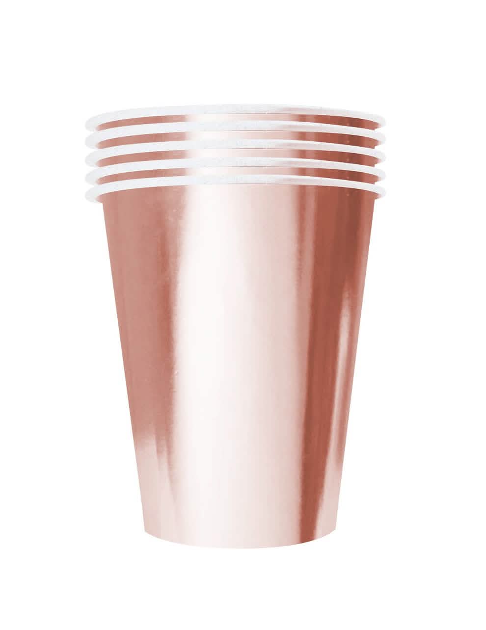 Copos americanos de cartão reciclável para festa ouro rosa
