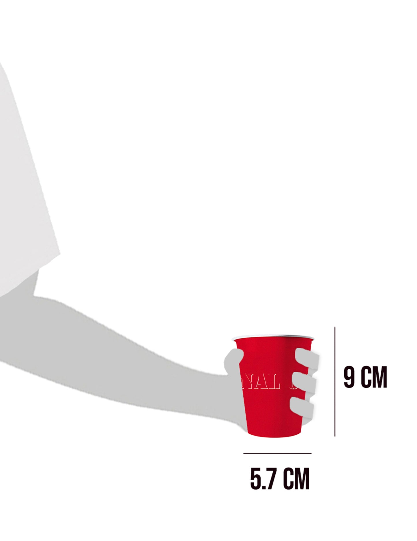 Dimensions des gobelets américains carton recyclable rouges 25 cl
