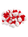 Lote de 20 mini bonés, fitas, bandoletes de pai natal vermelhos e brancos