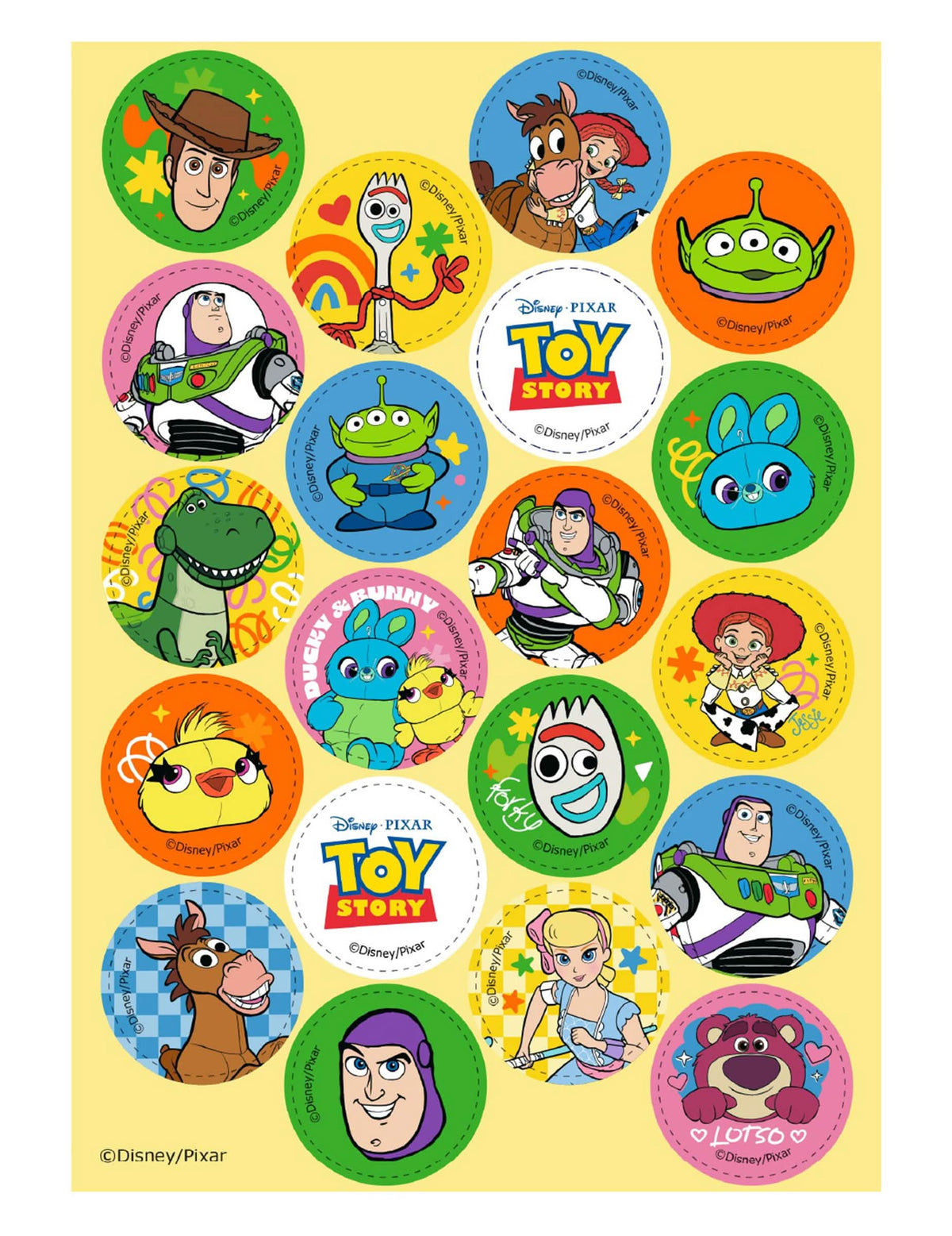 20 Mini discos de obreia Toy Story™ 3,4 cm