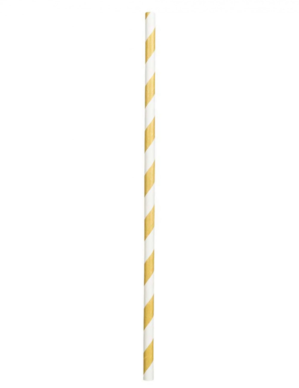 Pailles en carton rayées pour fête dorées
