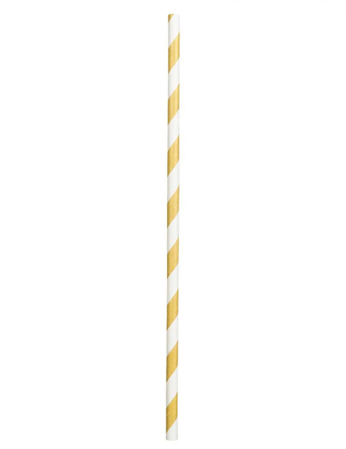 Pailles en carton rayées pour fête dorées