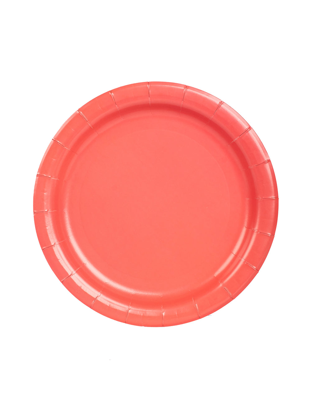 Assiettes rondes en carton pour dessert rouge corail
