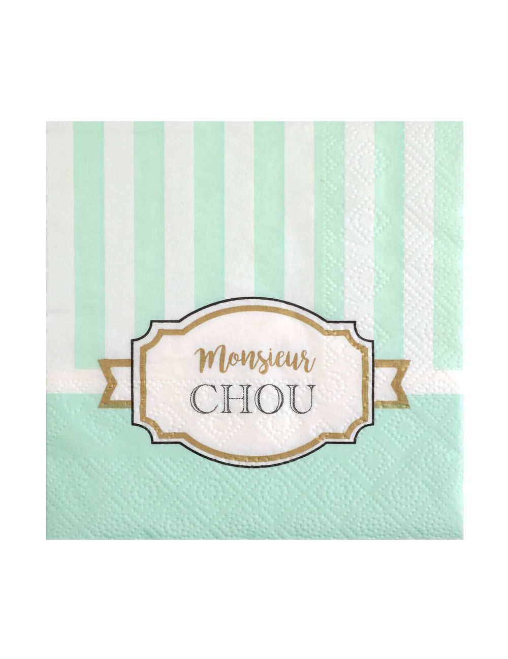 Mise en situação de mesa dos guardanapos baby shower monsieur chou