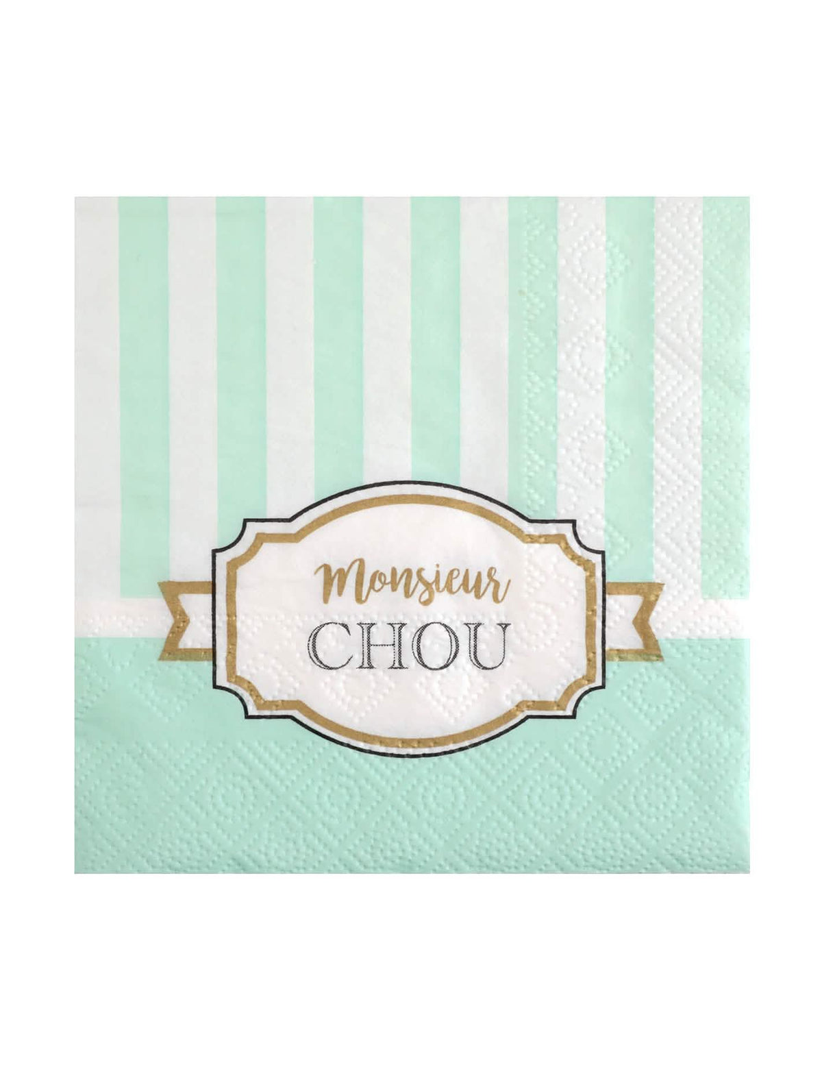 Mise en situação de mesa dos guardanapos baby shower monsieur chou