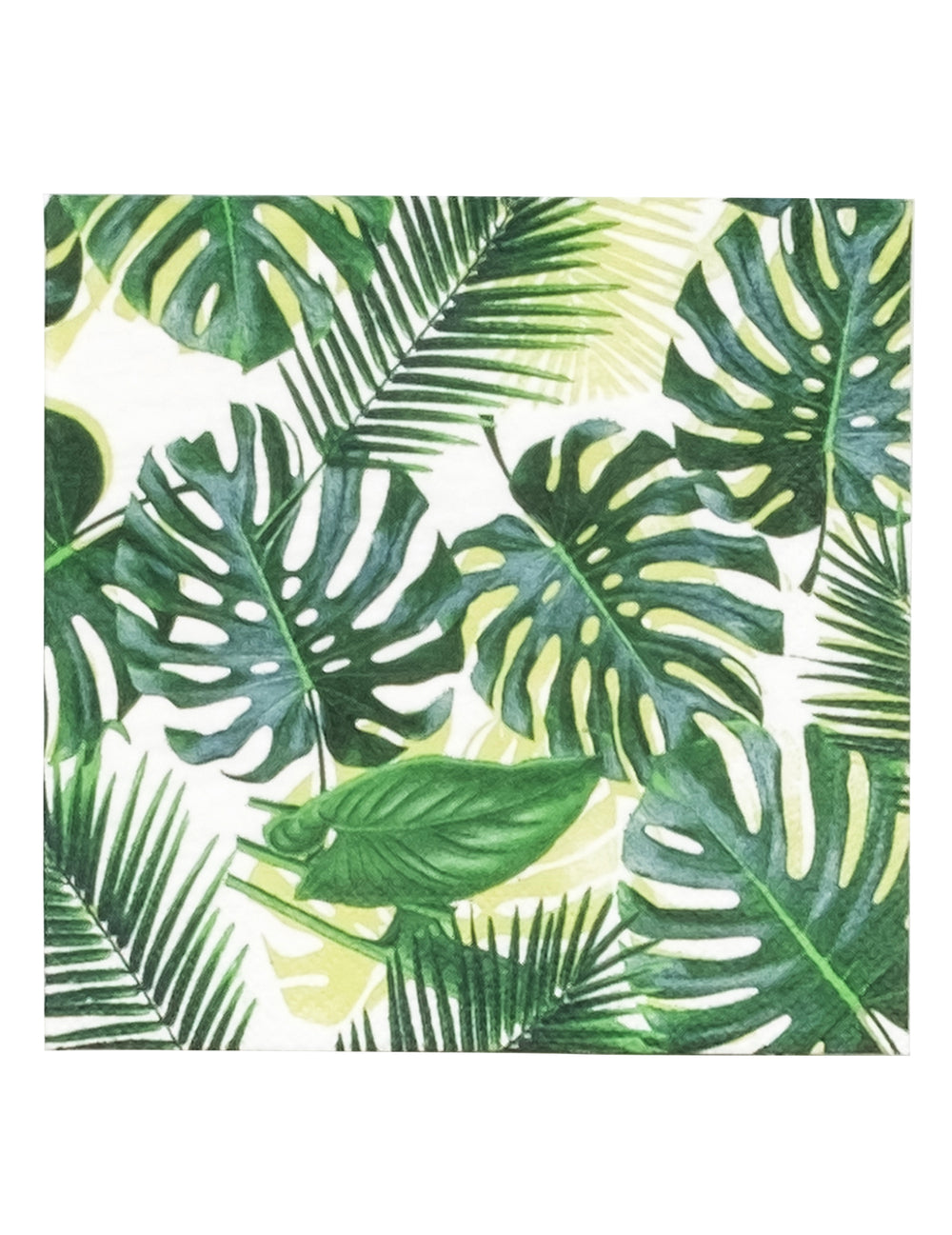 Serviettes en papier Tropical pour fête vert à motifs de feuilles exotiques