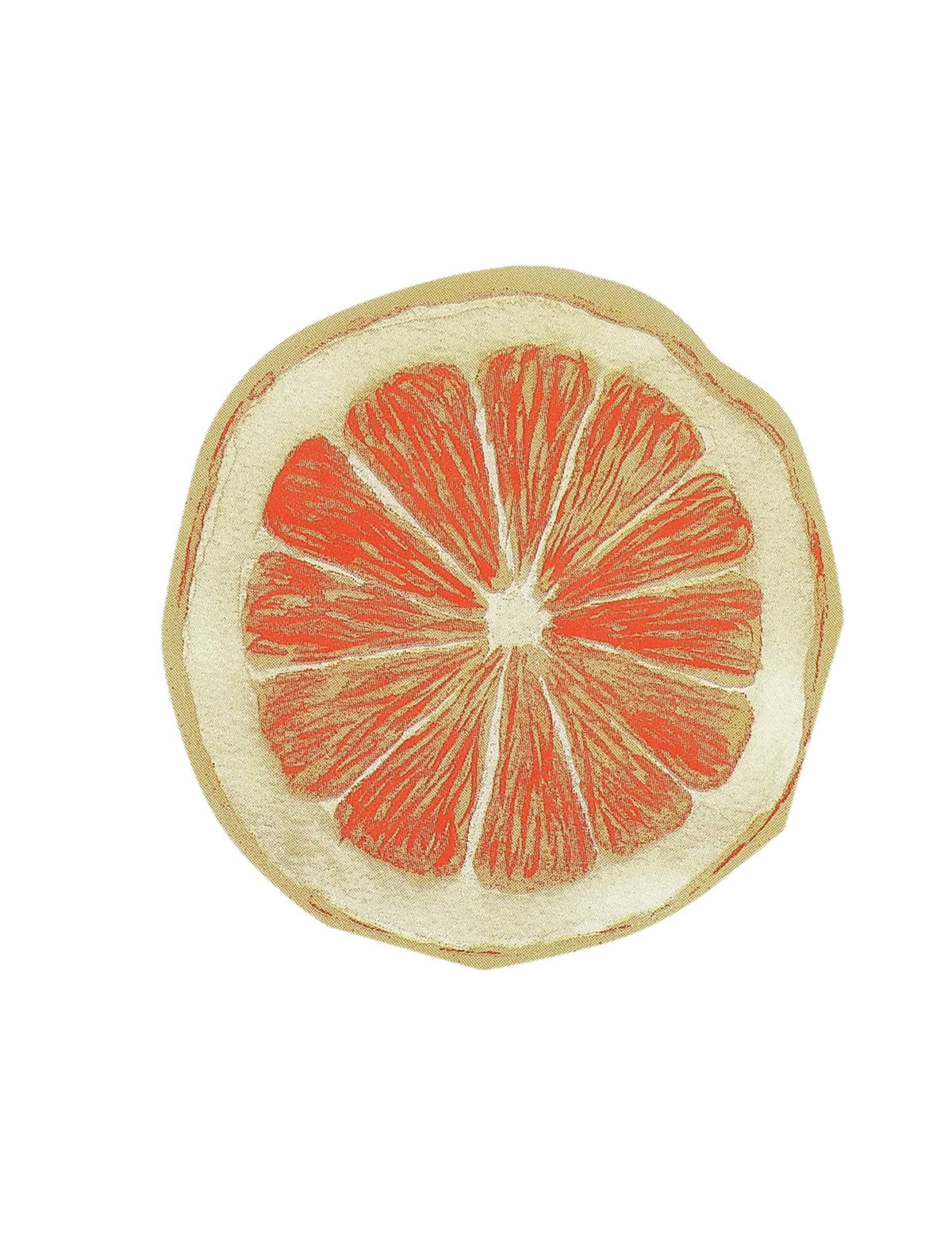 Guardanapos de cocktail cítricos para festa cor de laranja em forma de fatia
