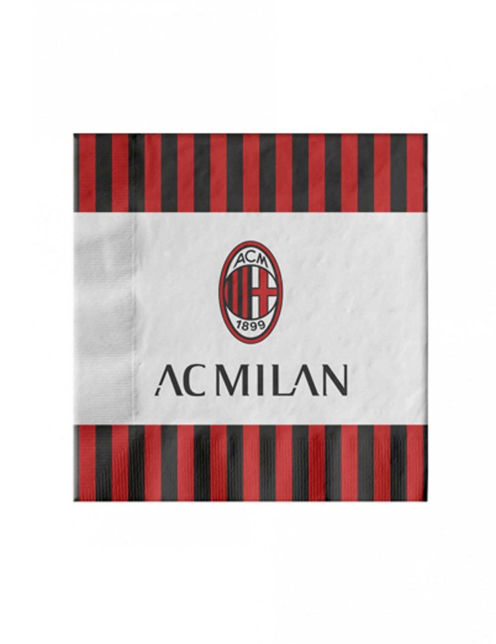 guardanapos AC Milan vermelho e preto às riscas com logótipo