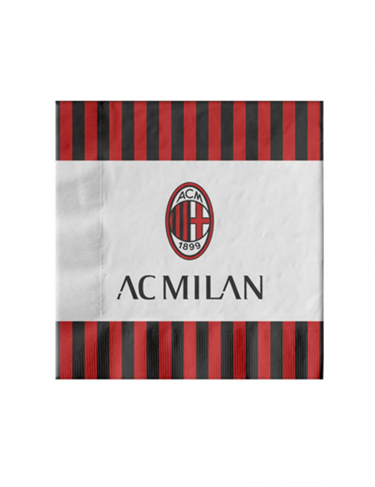 guardanapos AC Milan vermelho e preto às riscas com logótipo