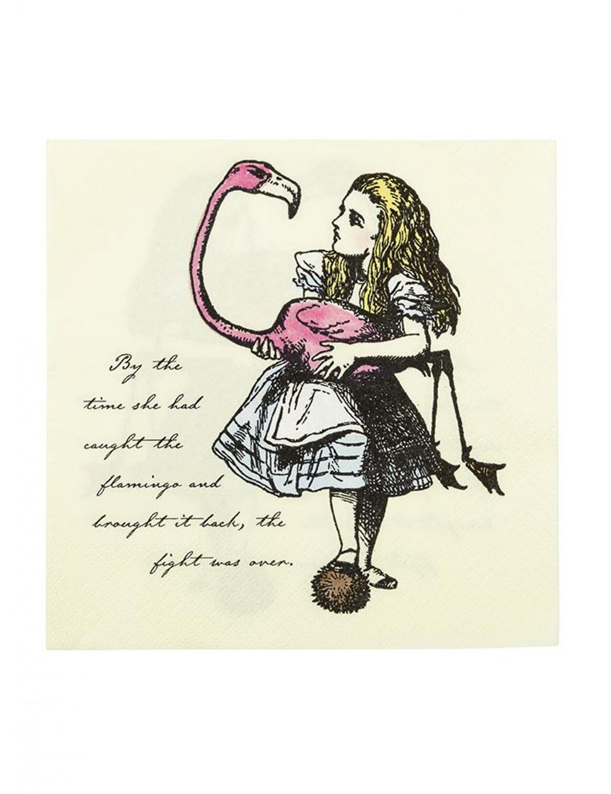 Serviettes en papier Alice au pays imaginaire pour fête flamant rose