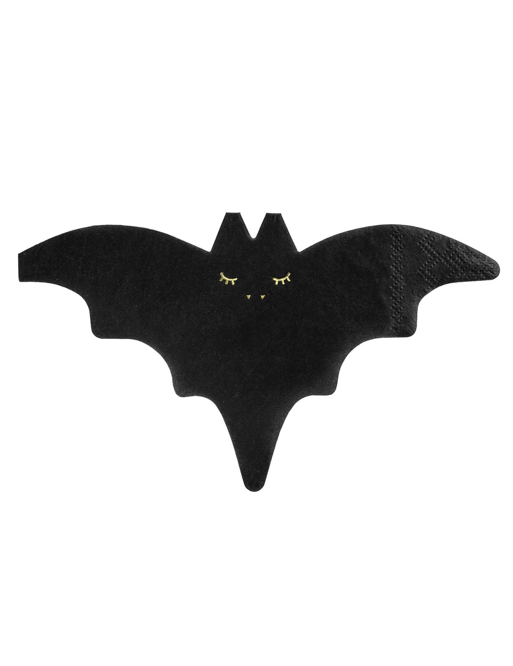guardanapos de papel morcego pretos e dourados para halloween