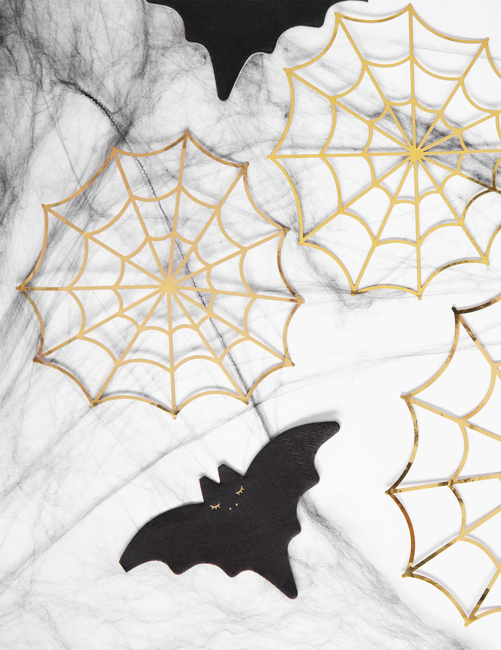 Encenação dos guardanapos de morcego para halloween