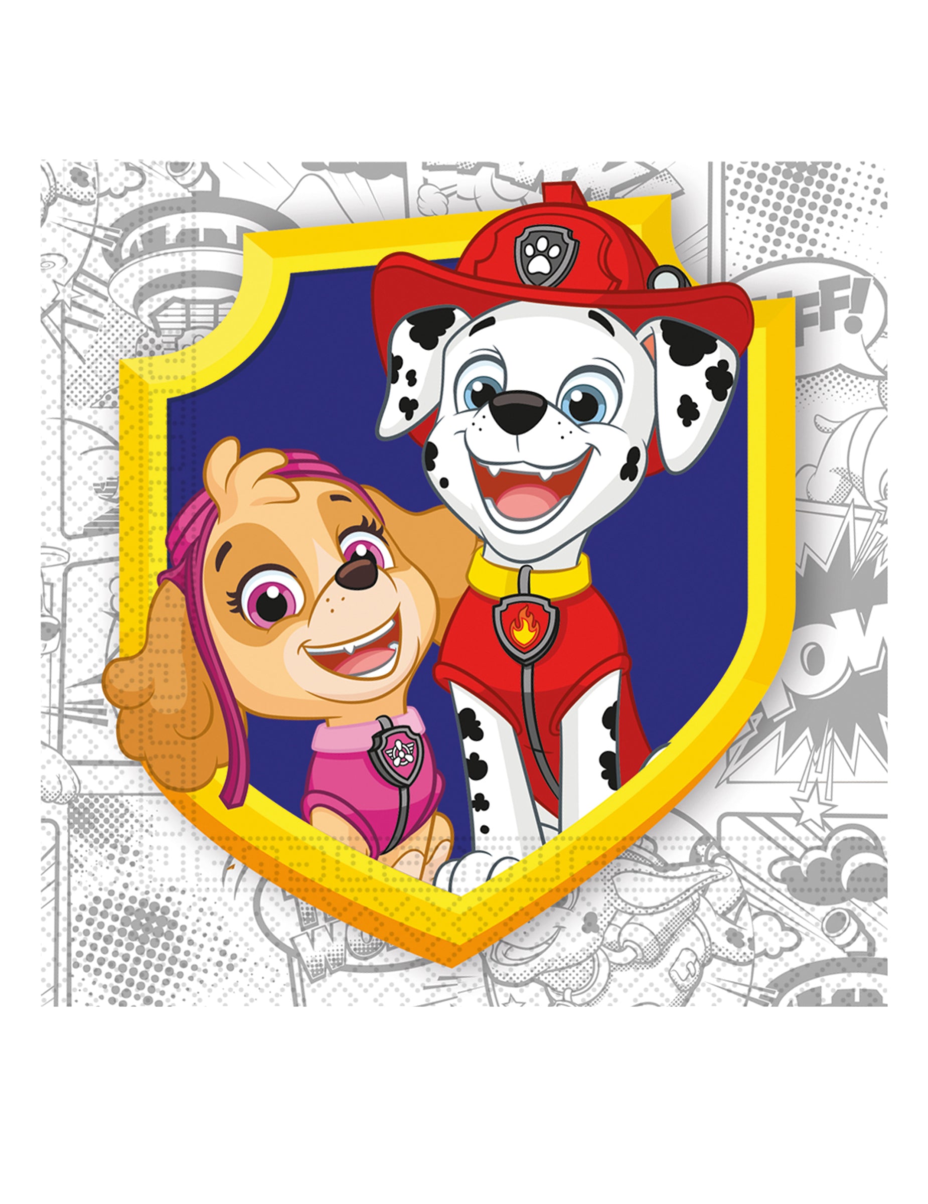 Serviettes en papier compostable Pat'Patrouille pour enfant multicolore avec Marcus et Stella