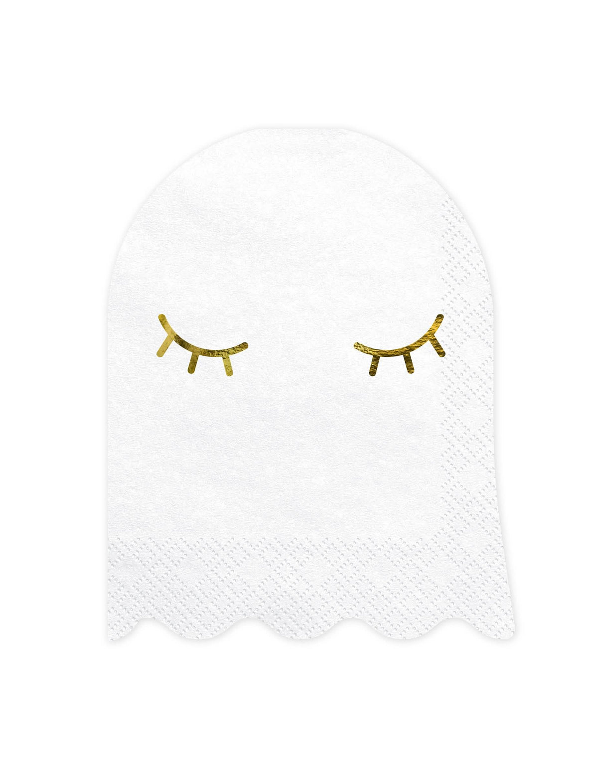 guardanapos fantasma para halloween brancos e dourados