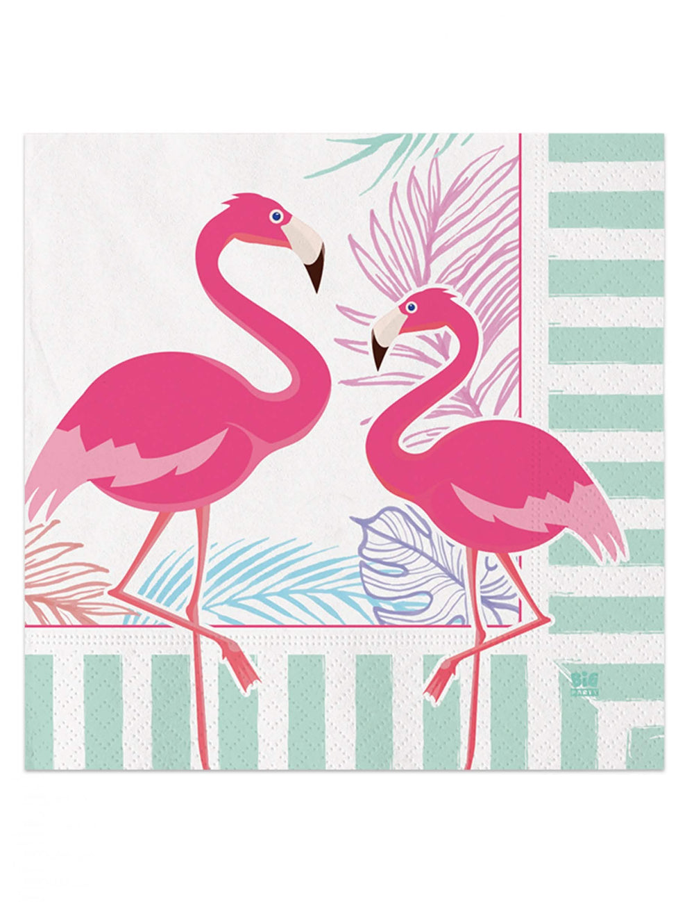 guardanapos flamingo party tropicais para festa cor de rosa e verde menta